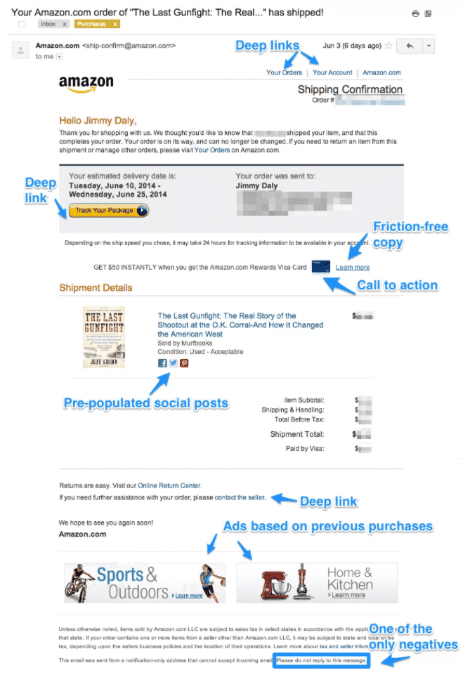 exemples emails confirmation amazon