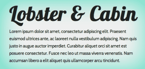conseils exemples google fonts lobster cabin