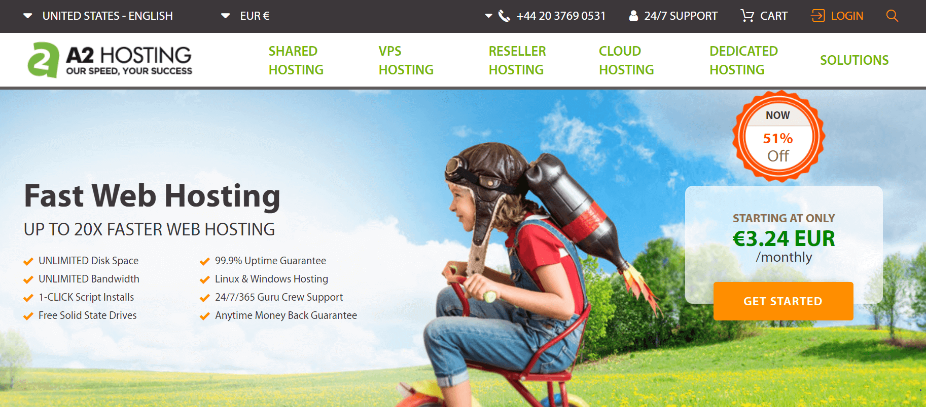 a2 hosting site