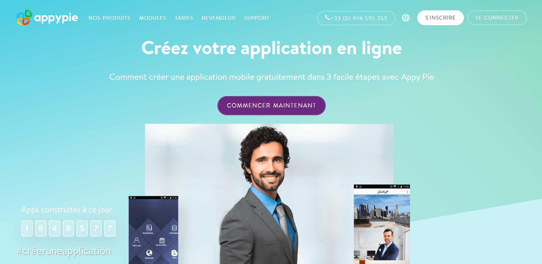 créer application mobile appypie homepage