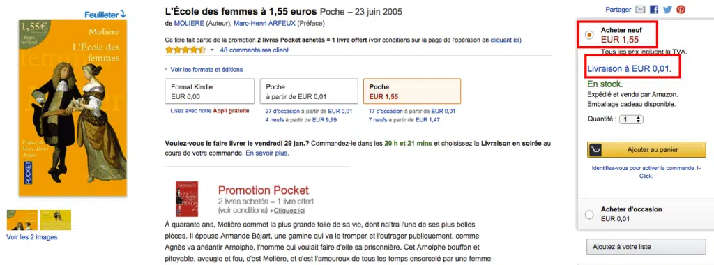 comment choisir strategie frais de port livraison gratuite amazon