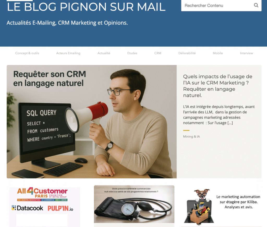 Homme avec mégaphone devant un écran SQL QUERY.