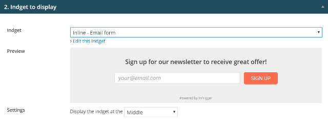 intrigger plugin - email form