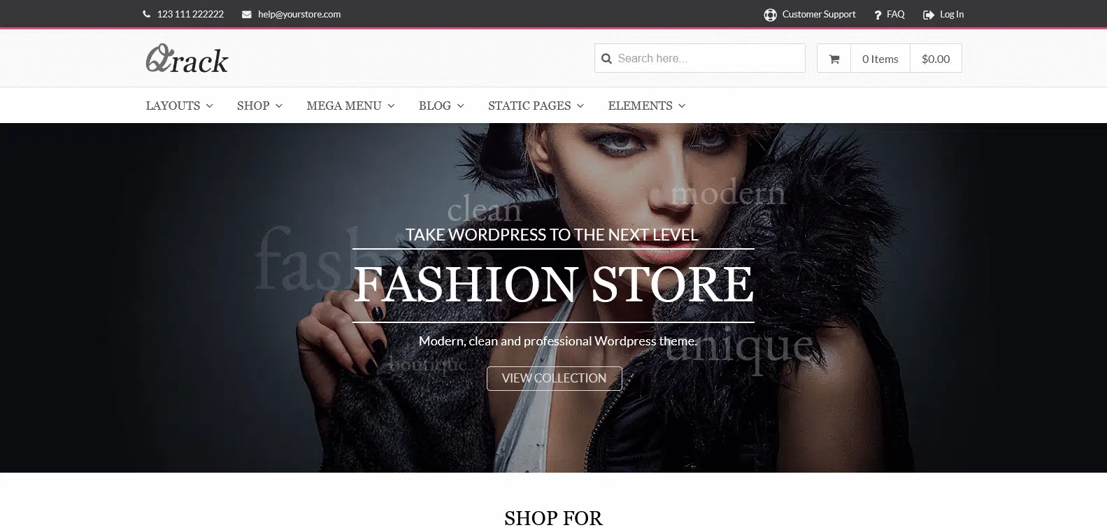 theme wordpress creer site ecommerce Qrack
