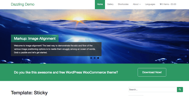 theme wordpress creer site ecommerce dazzling