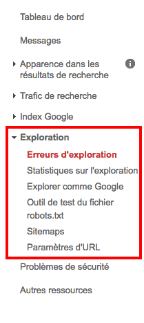 google search console exploration