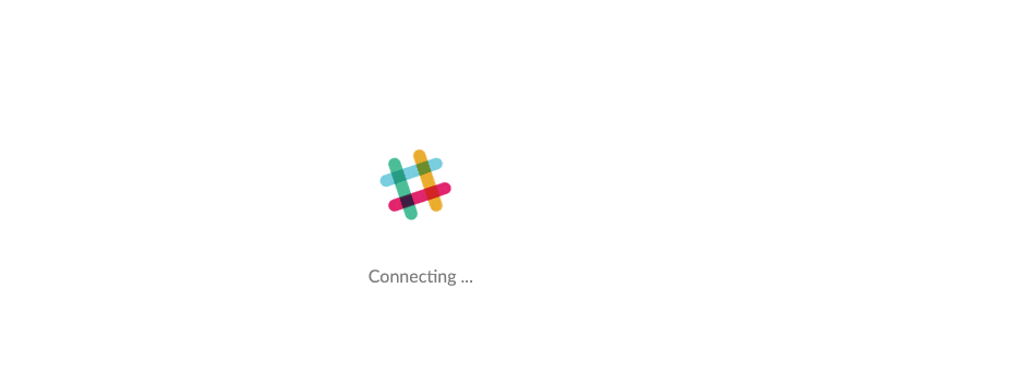 Logo coloré avec texte "Connecting...
