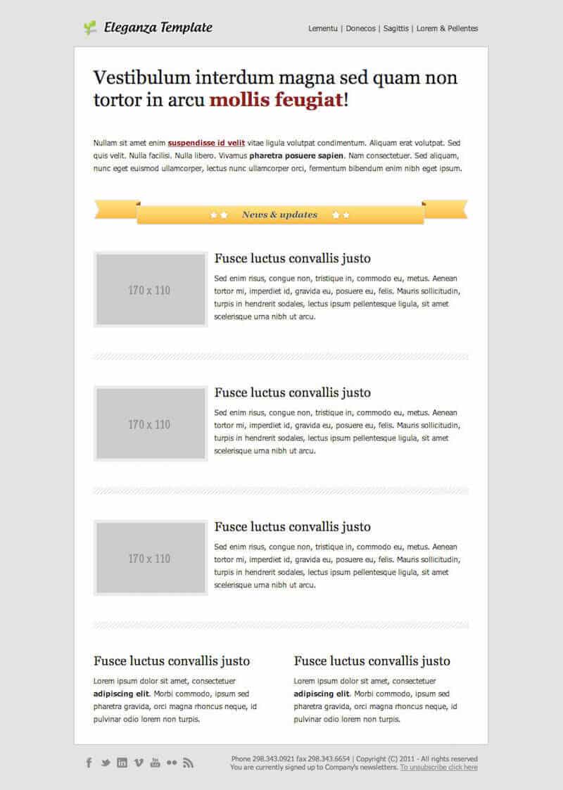 exemple template email eleganza