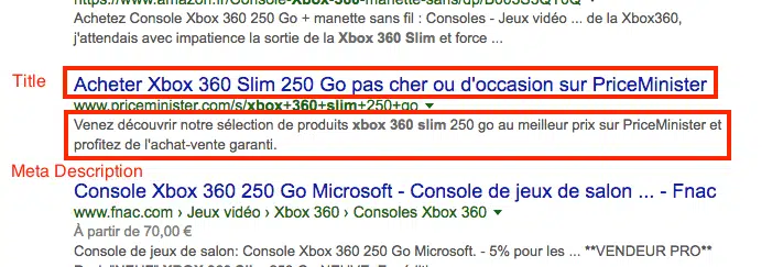 conception redaction fiche produit title meta description