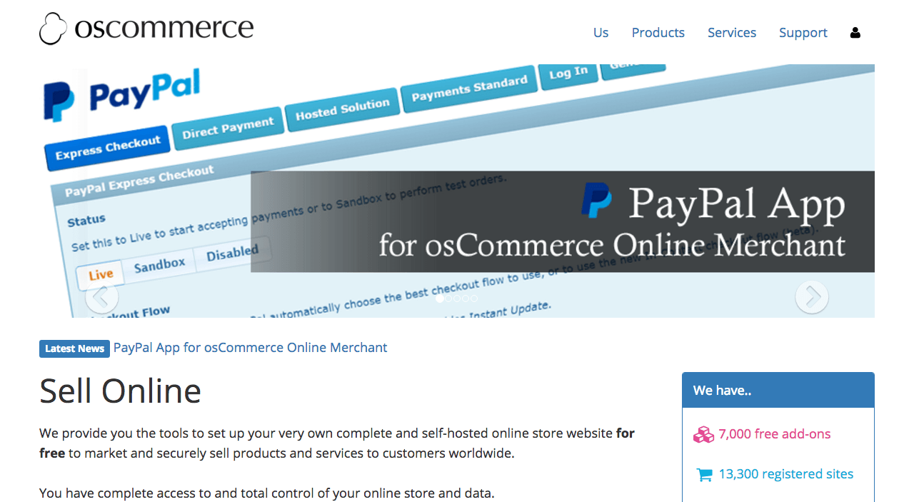 oscommerce page accueil
