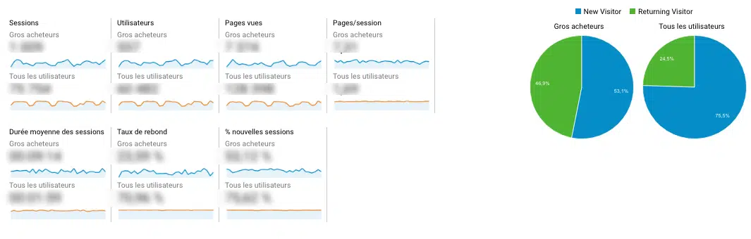 segments personnalises google analytics gros acheteurs indicateurs