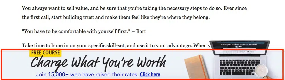 comment ameliorer conversion trafic blog banniere flottante