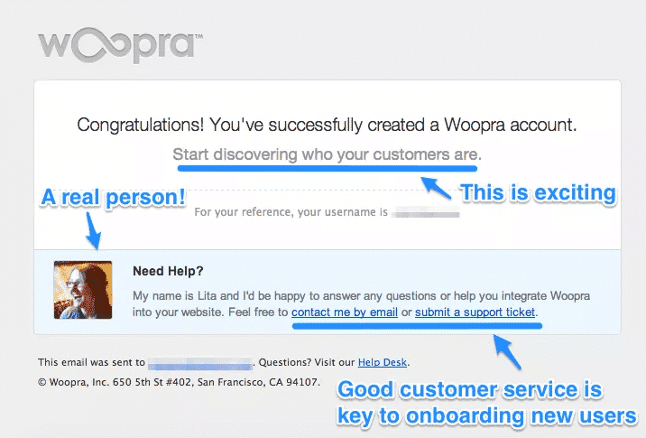 exemples emails transactionnels bienvenue woopra