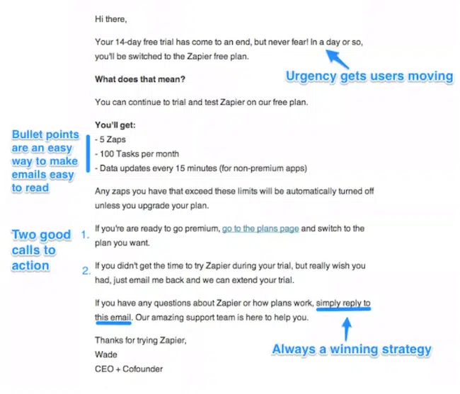 exemples emails transactionnels bienvenue zapier