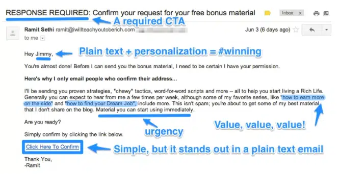 exemples emails confirmation ramit sethi