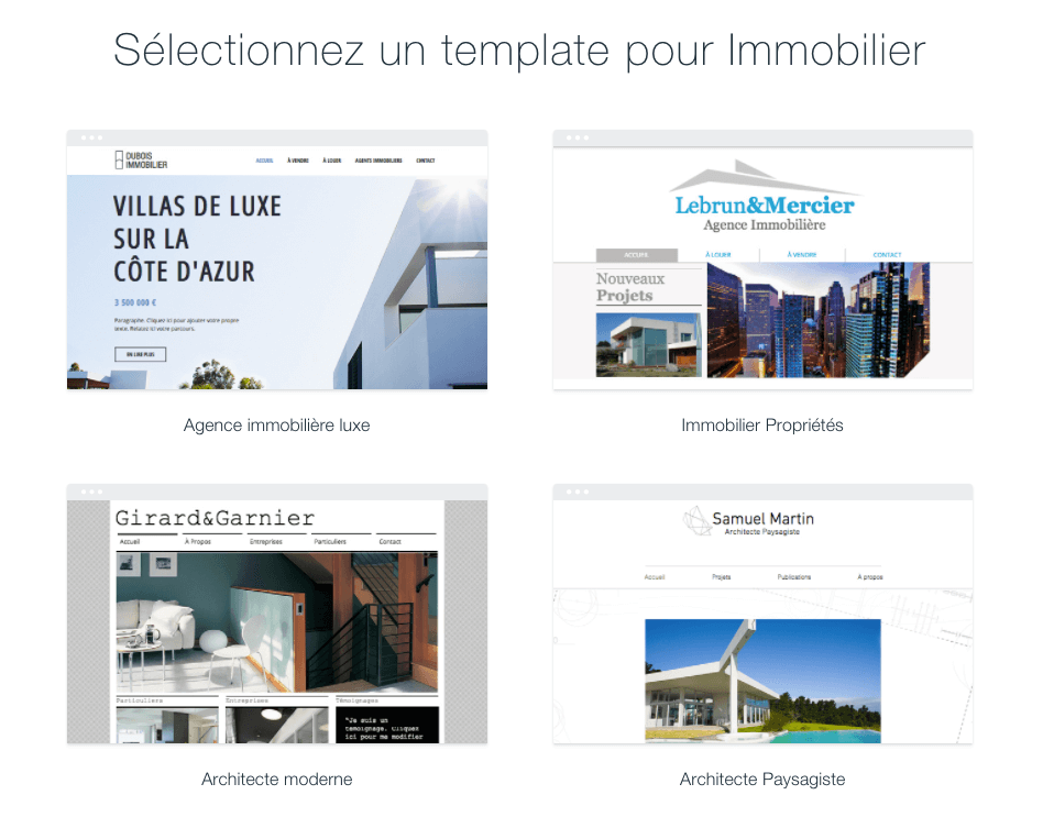 creer site web agence immobiliere wix