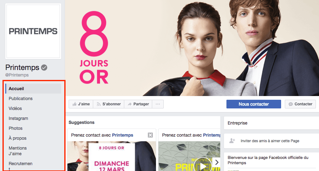 personnaliser page facebook