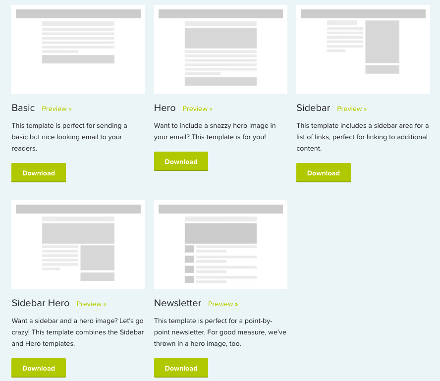 exemples templates emails gratuits zurb