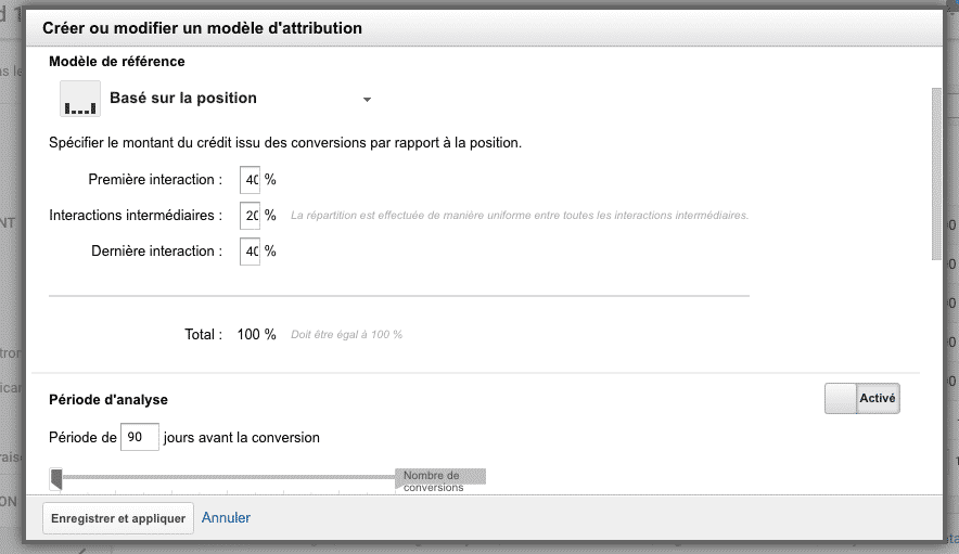 modele attribution conversion create edit attribution