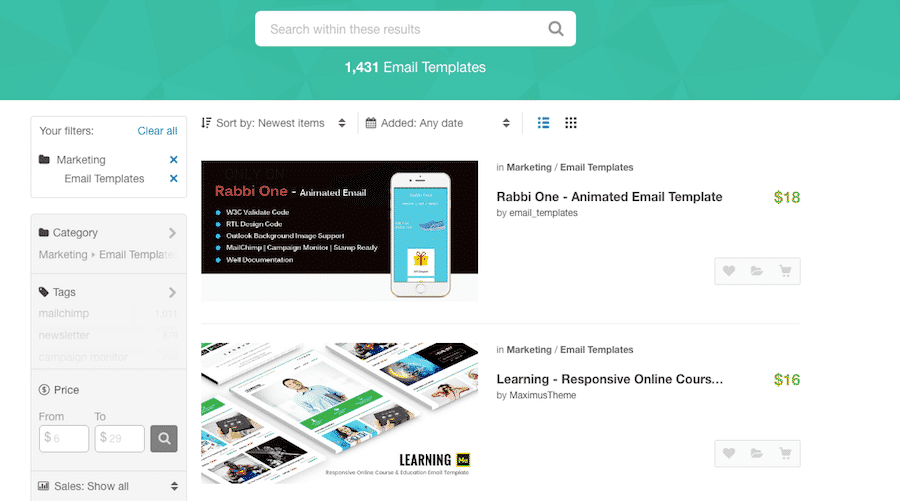 ressources inspiration email designs themeforest