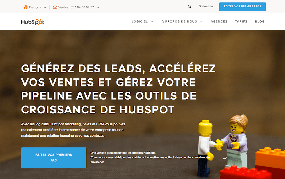 exemples page accueil site web reussis hubspot