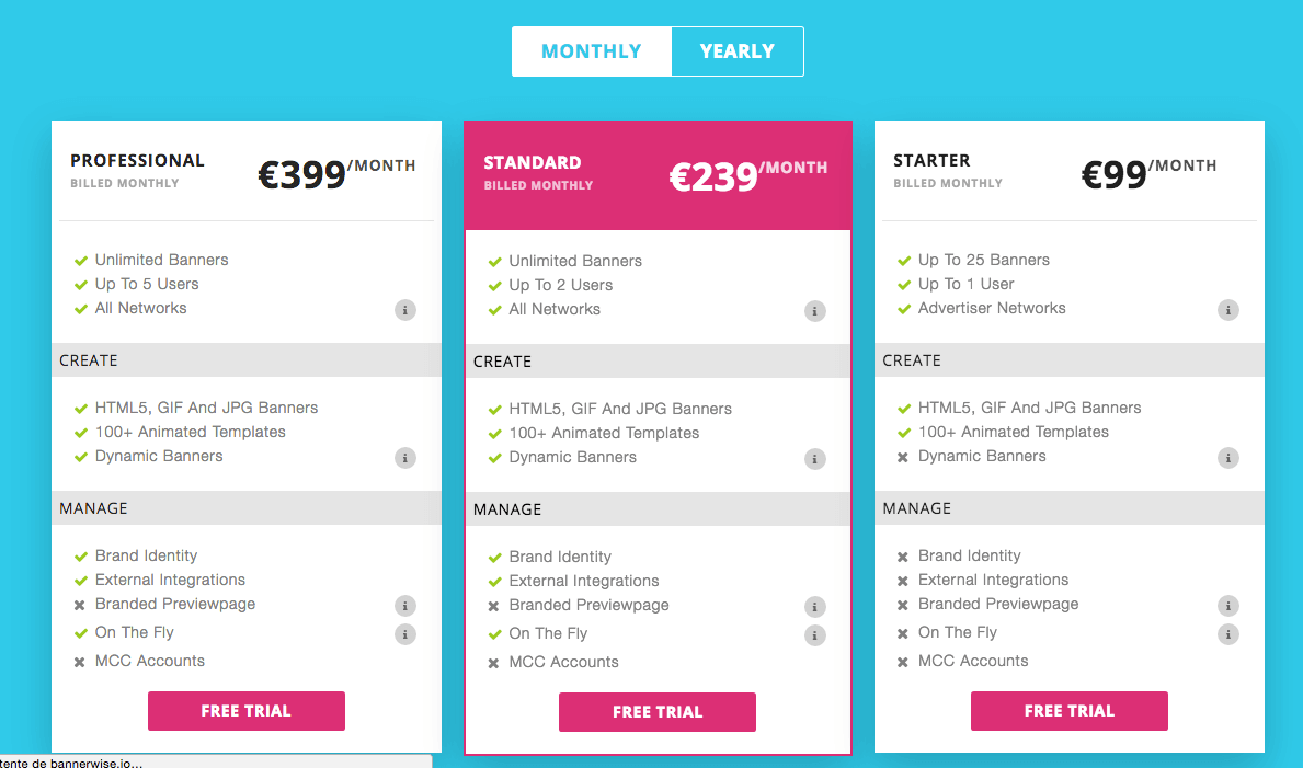 bannerwise test pricing