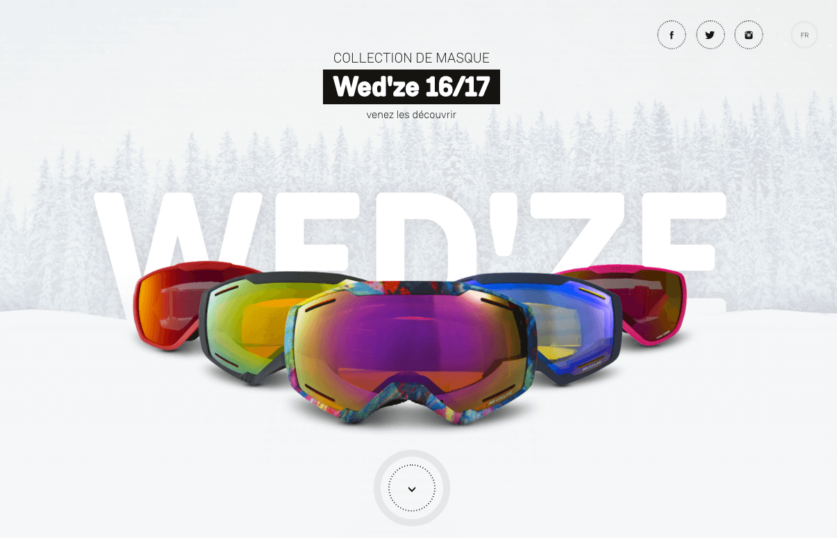 exemples design ecommerce goggles wedze