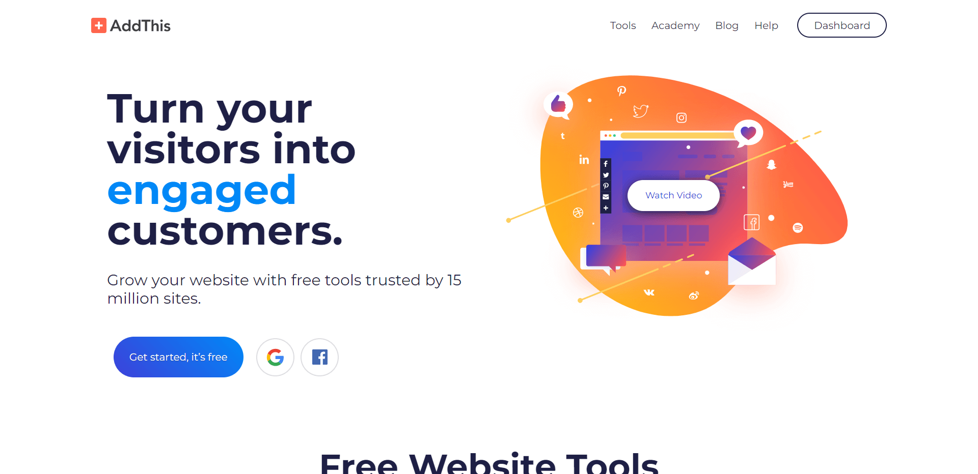 landing page addthis