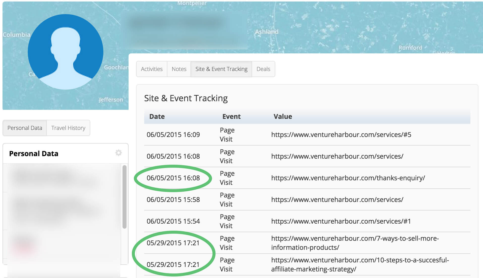 exemples marketing automation site tracking