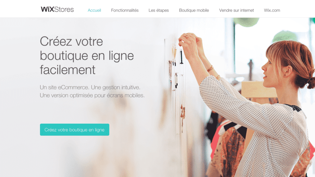 wix ecommerce accueil
