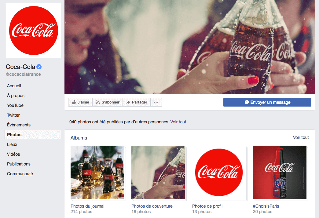 identite marque coca cola facebook