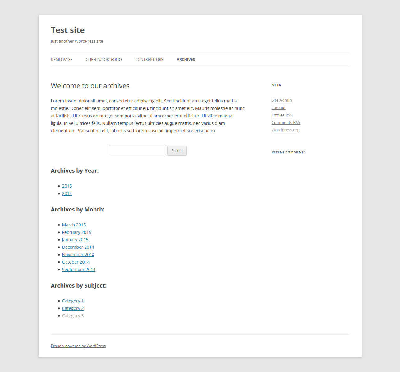 templates wordpress test site 10