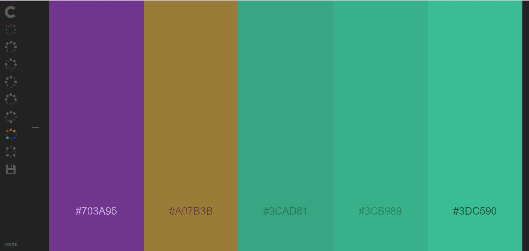 palettes couleurs outils colour code