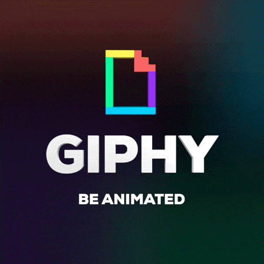 Logo Giphy animé multicolore.