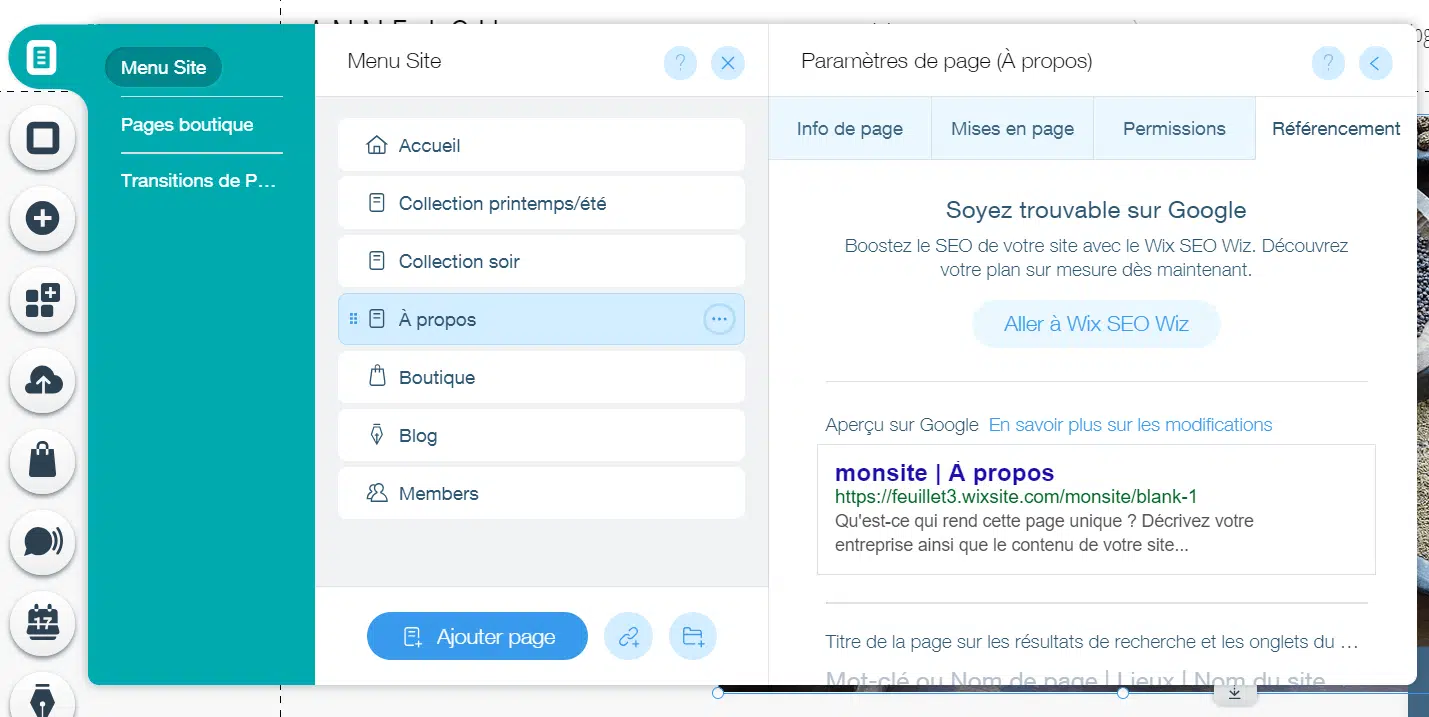 wix seo meta description title