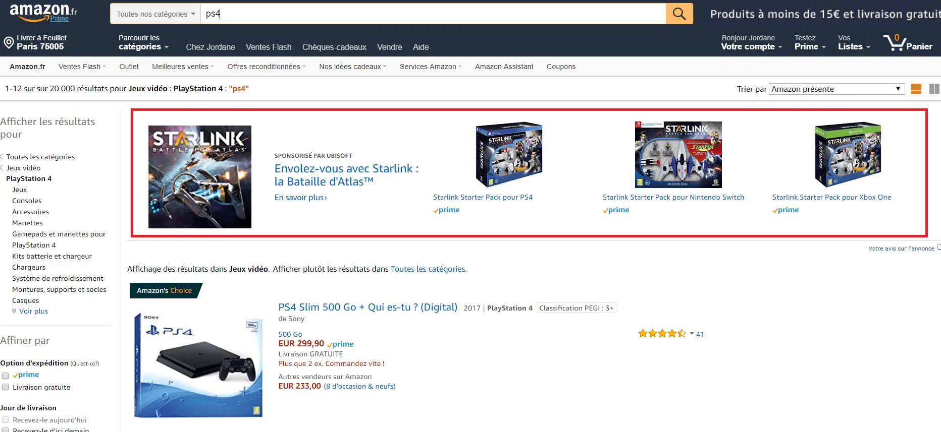 publicite amazon headline