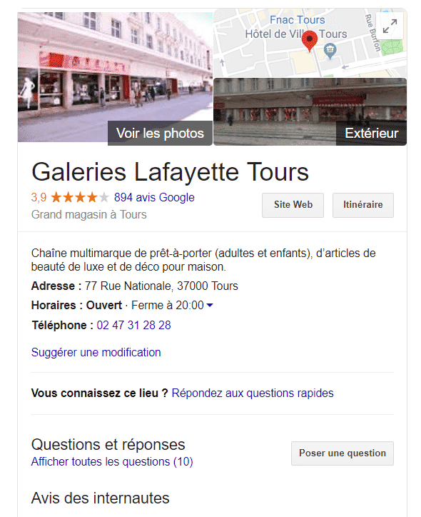 intention mots cles google local