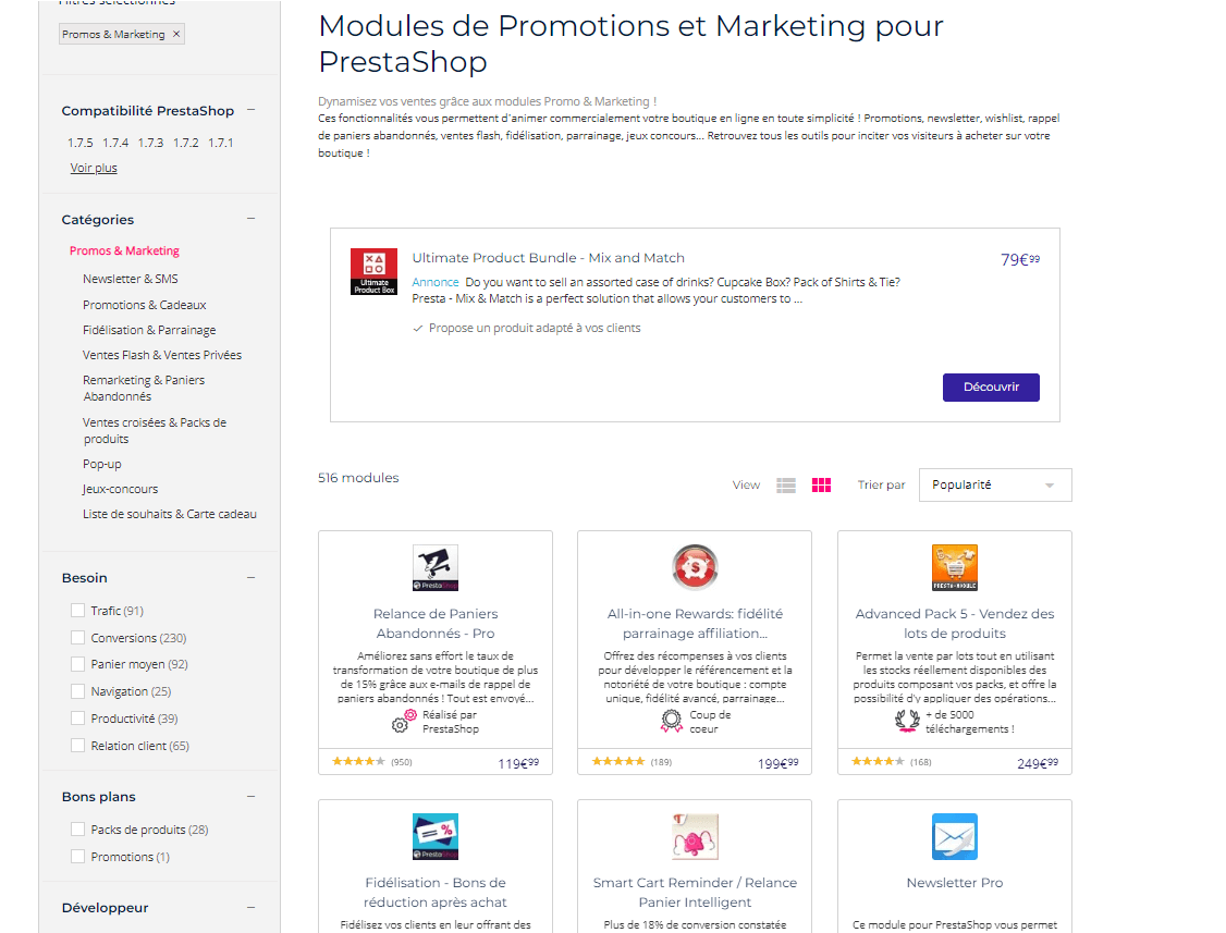 prestashop modules marketing