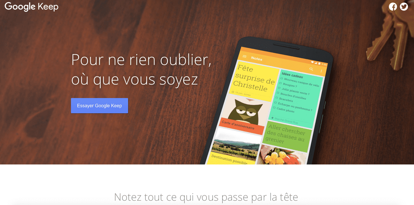 site web google keep