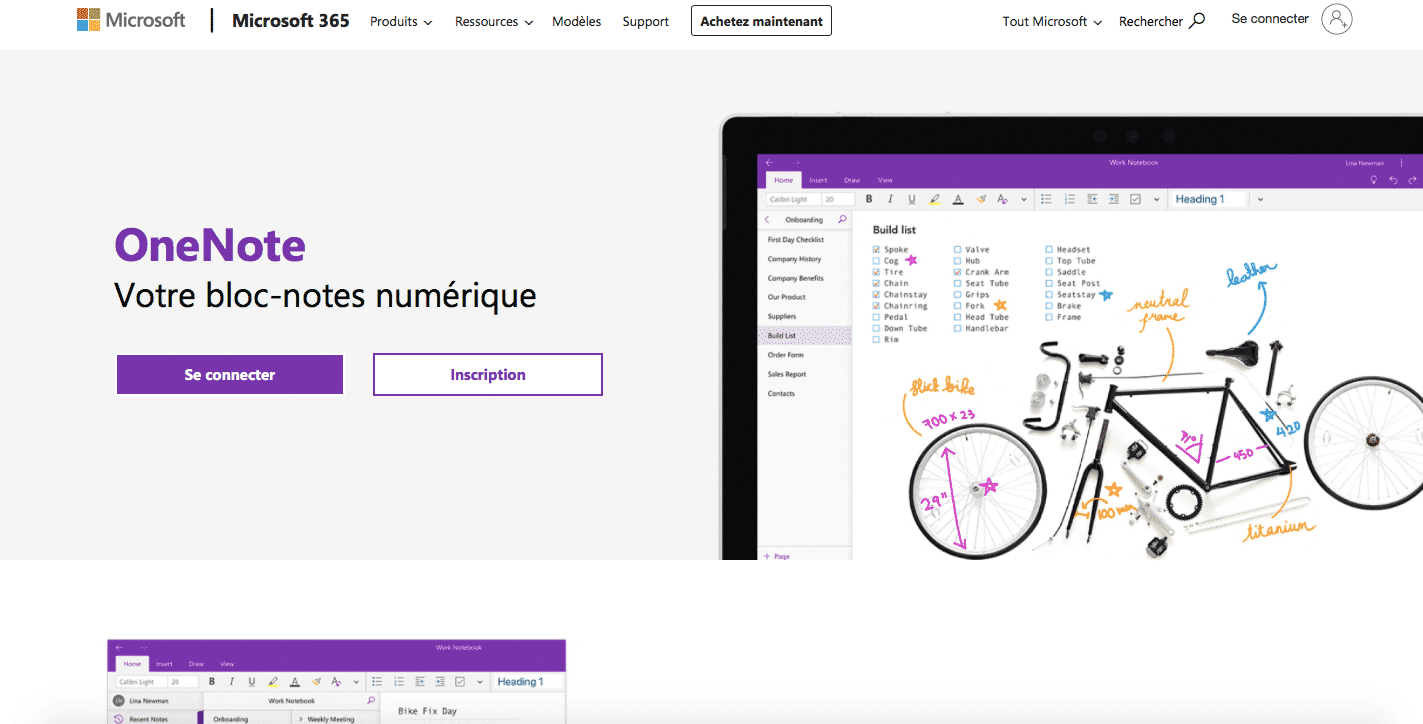 site web microsoft onenote