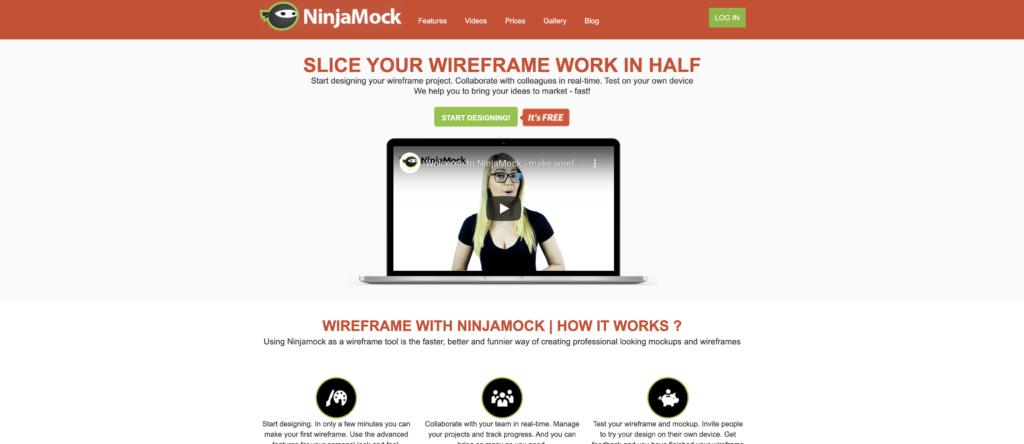 créer maquettes site web ninjamock