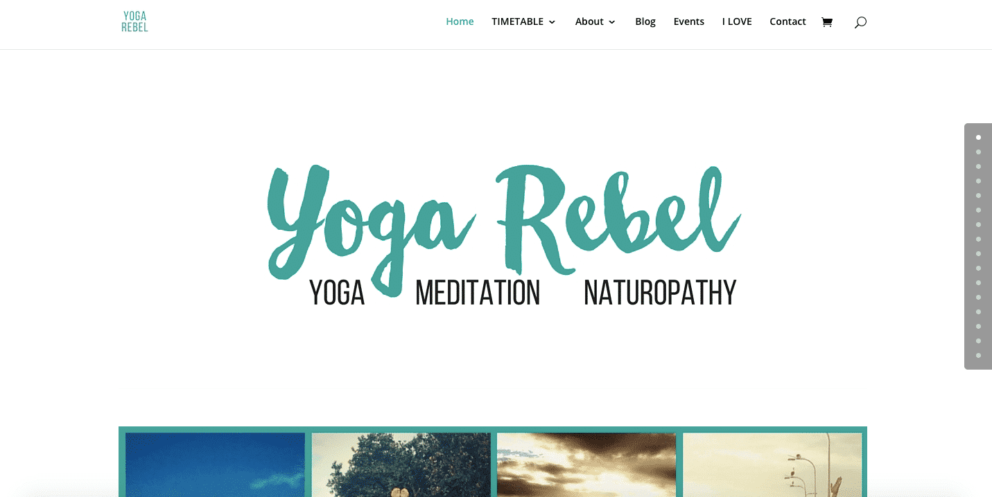 exemples sites shopify Yoga Rebel