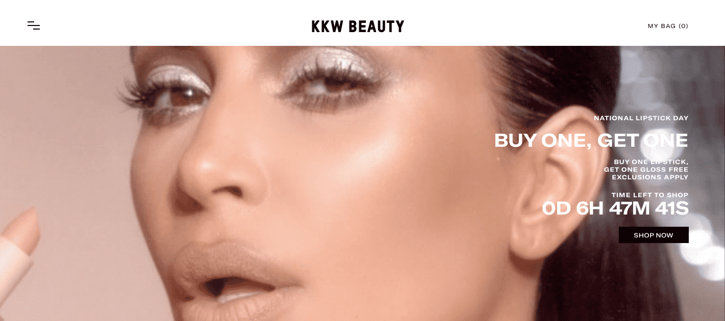 exemples sites shopify kkw beauty