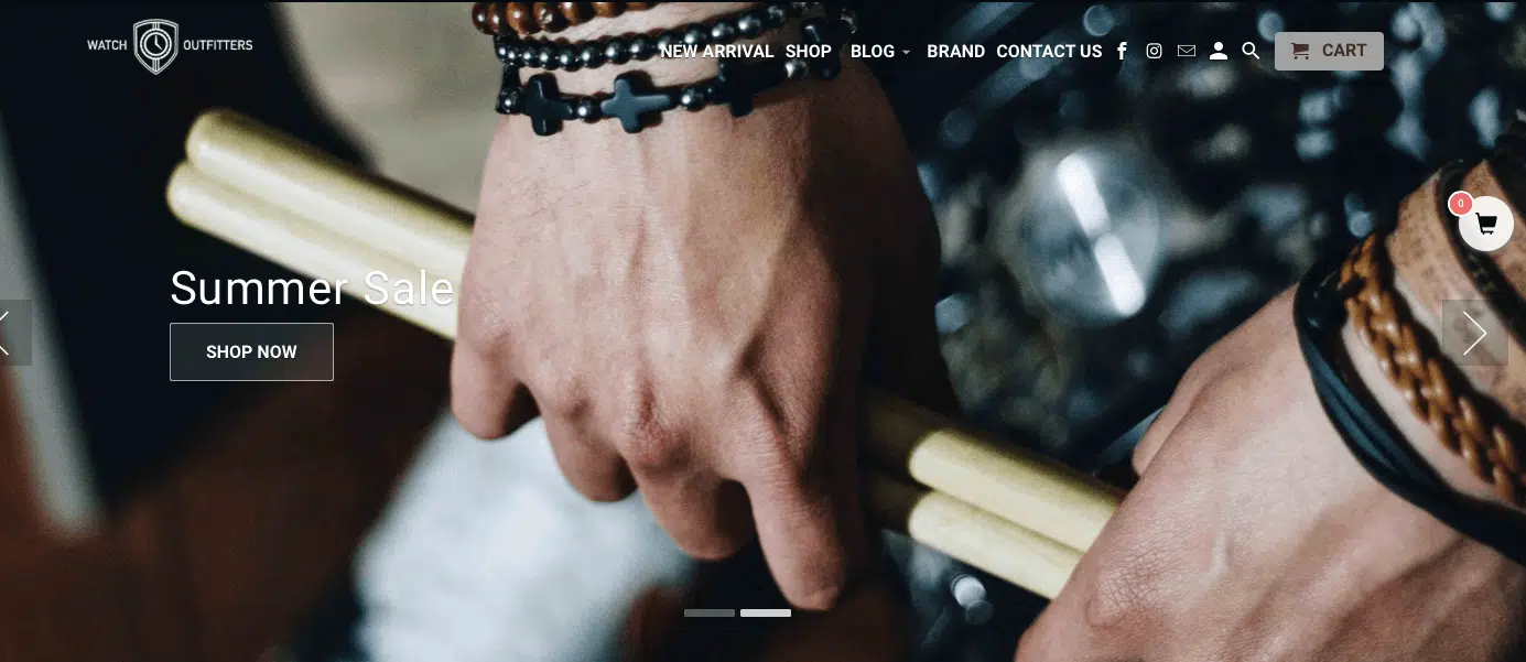 exemples sites shopify watch outfitters