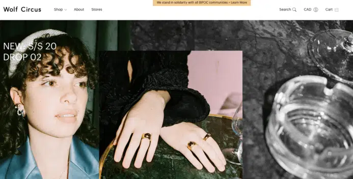 exemples sites shopify wolf circus