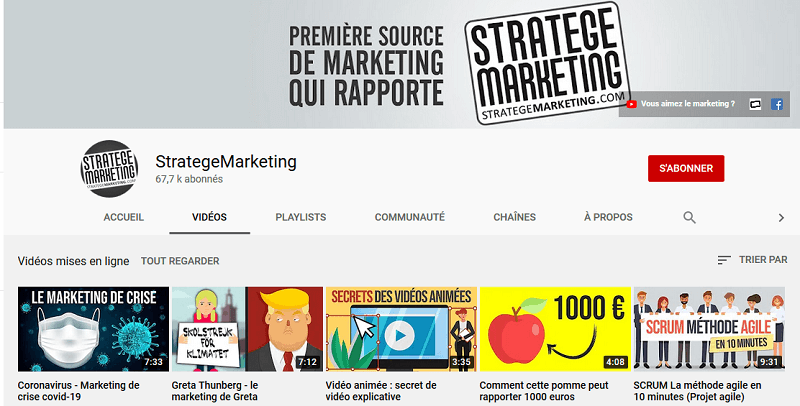 stratège marketing youtube