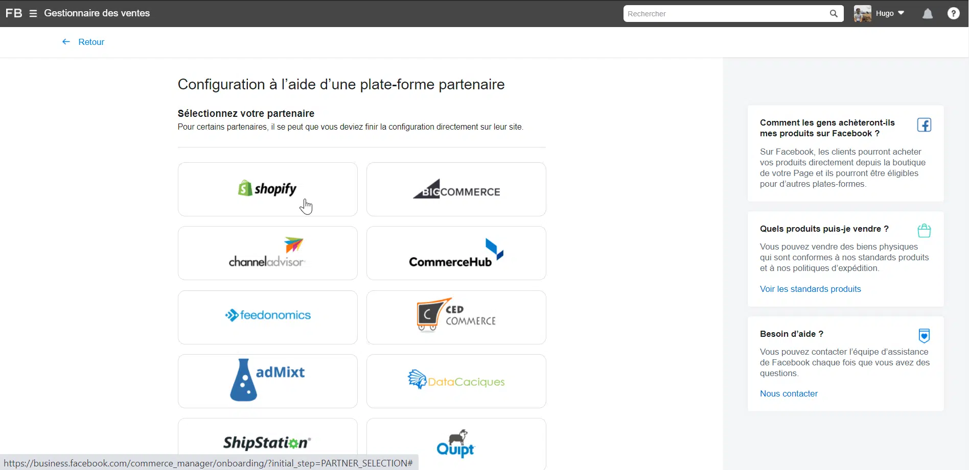 Facebook shop shopify