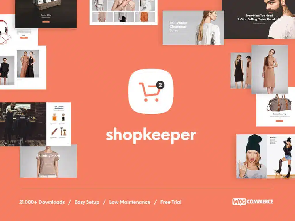 Thème Shopkeeper WooCommerce pour boutiques en ligne.