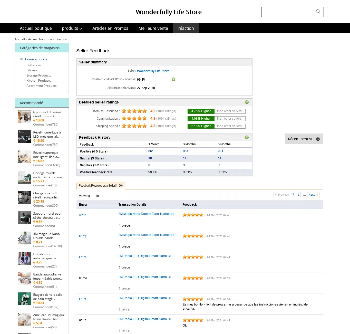 avis fournisseur AliExpress