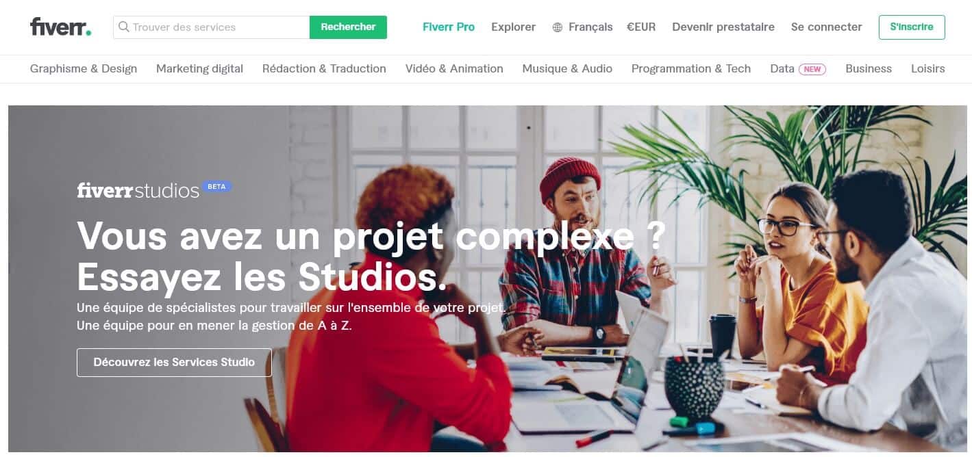 fiverr studio confiez votre projet à des freelances
